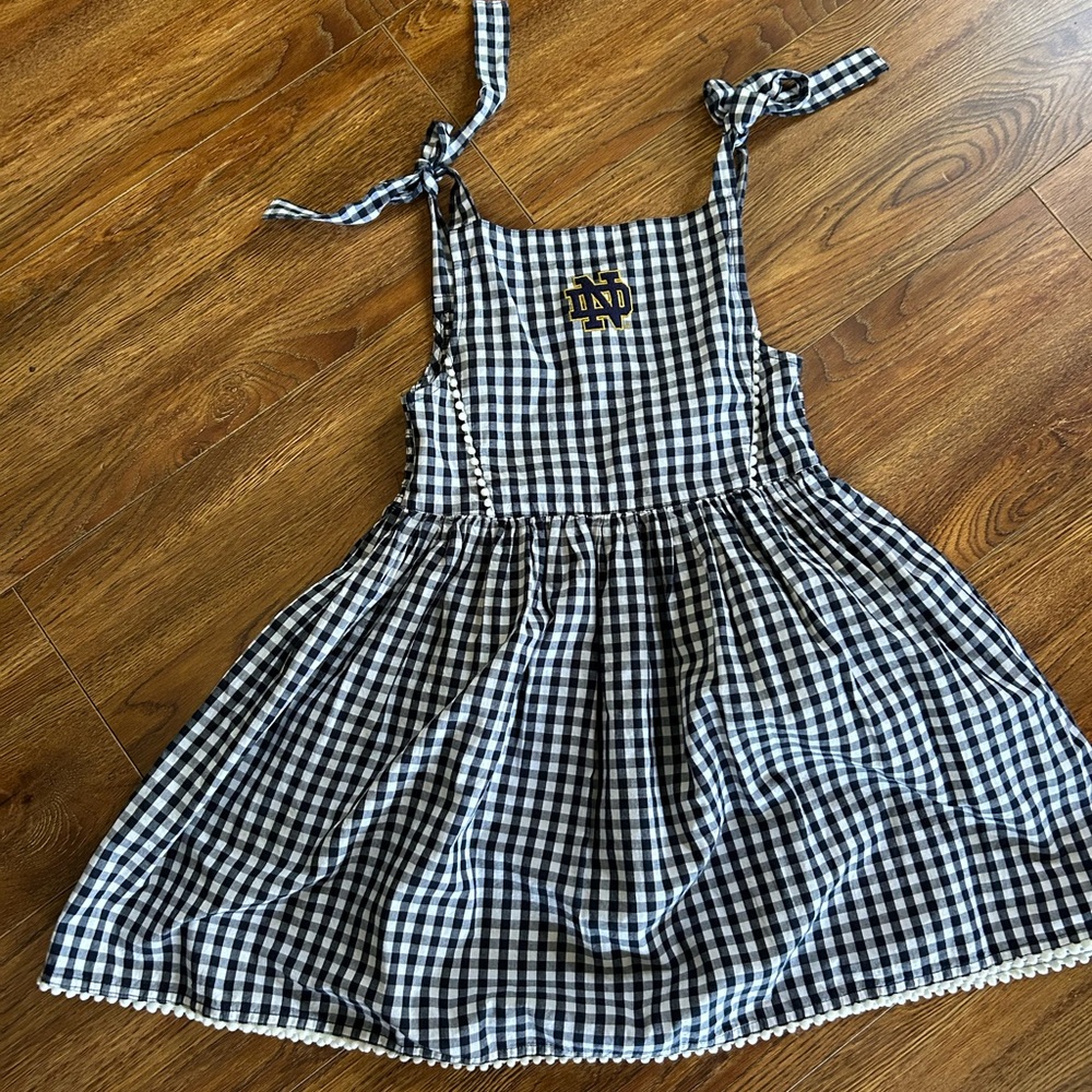 Notre Dame girl Black and White Gingham Sundress 5T
